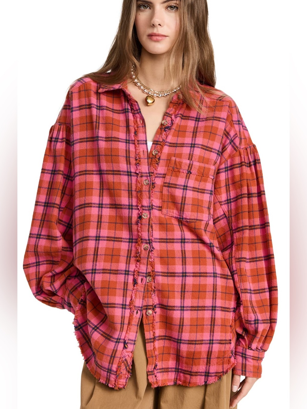 We The Free  /,Free People/ Happy Hour
Flannel Shirt  0B/518542  ~ Size S